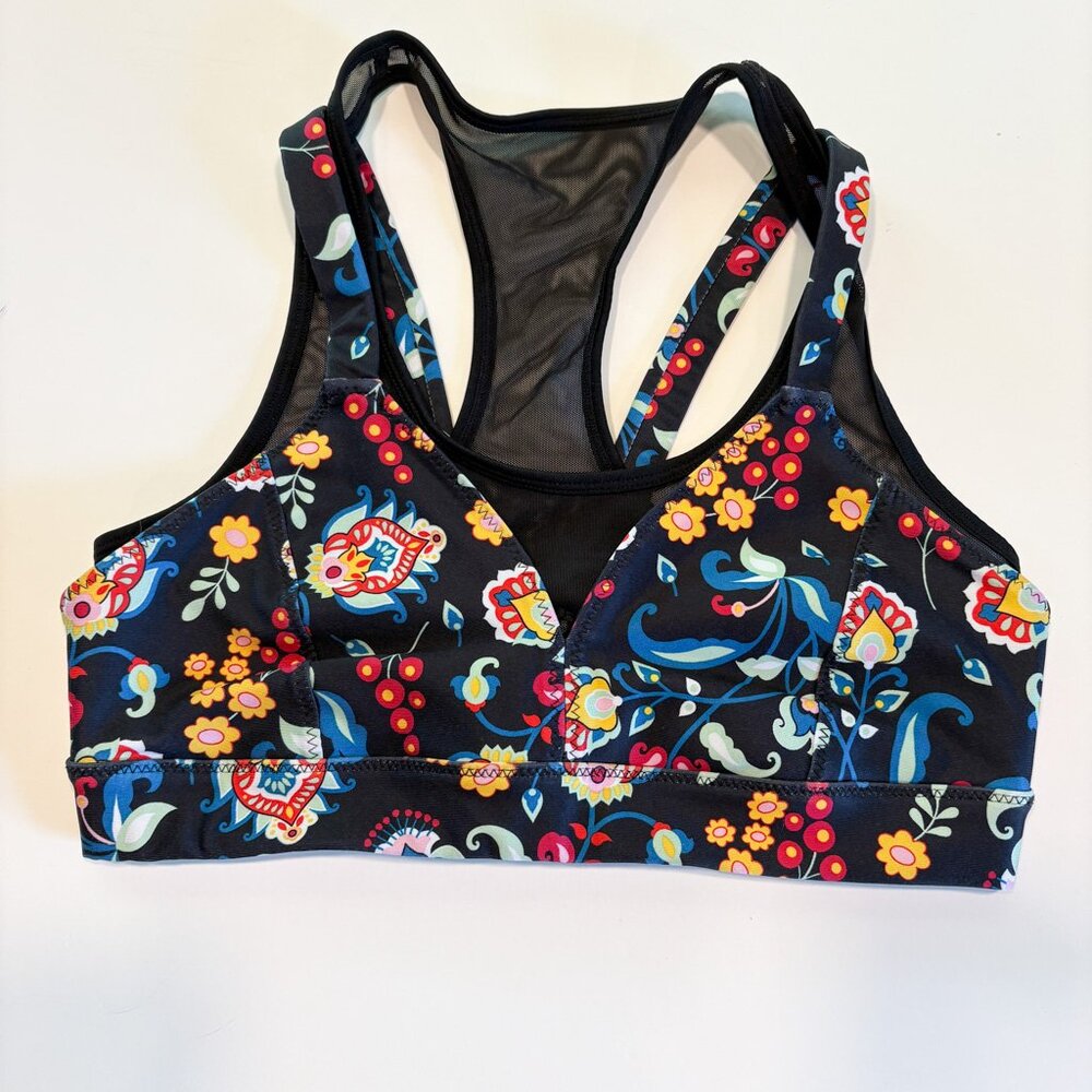 JoyLab Floral Black Bra Top - Size Medium